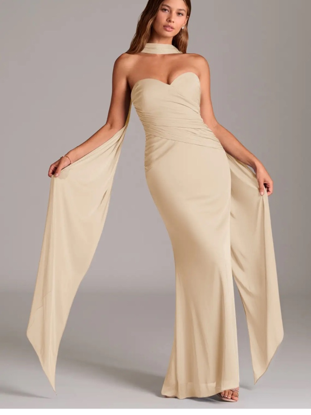 Azazie KATELYN Sheath strapless mesh convertible bridesmaid Dress